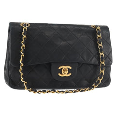Chanel Vintage Square Classic Double Flap Bag Quilted Leather