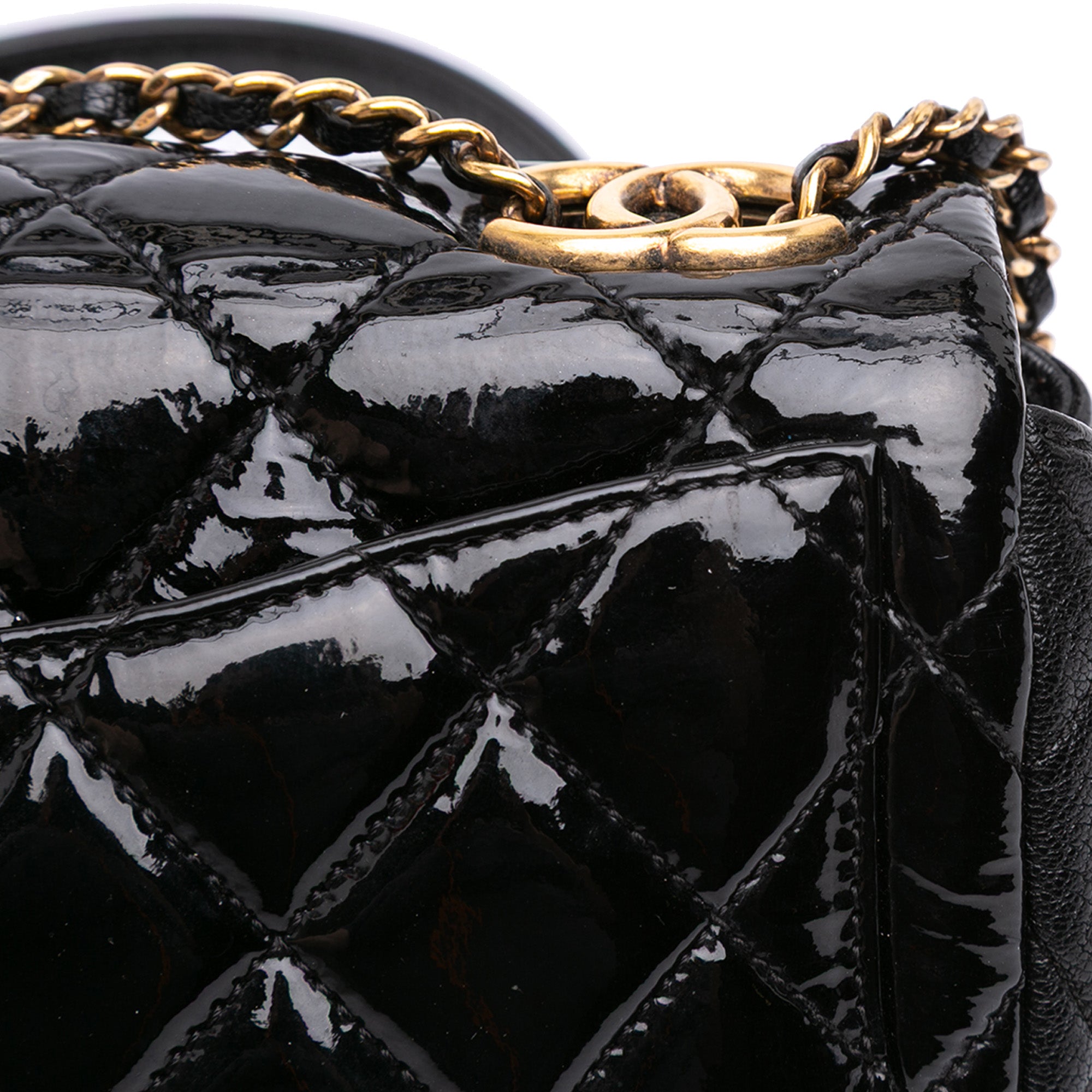 Paris-Salzburg Small Patent and Goatskin CC Eyelet Flap