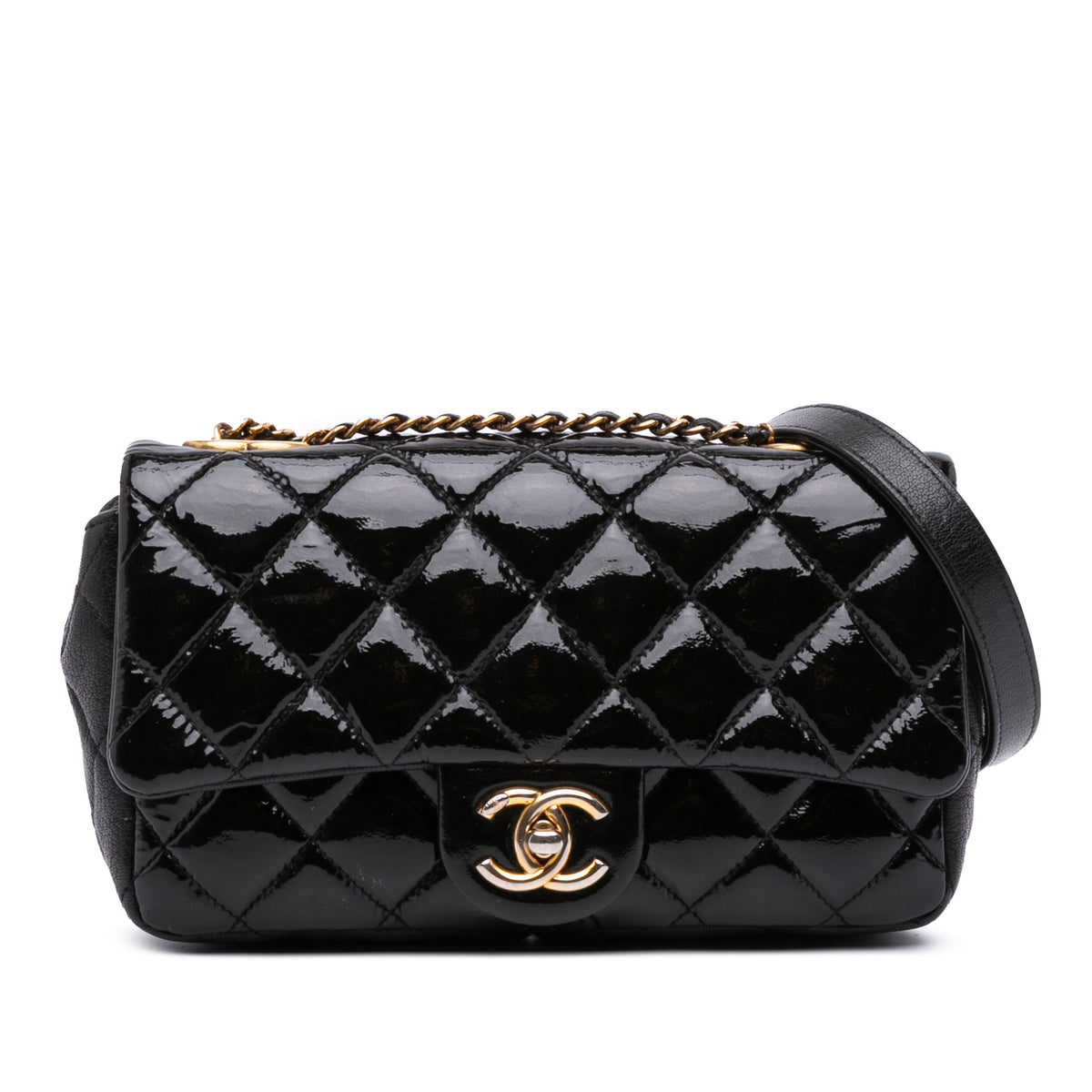 Paris-Salzburg Small Patent and Goatskin CC Eyelet Flap