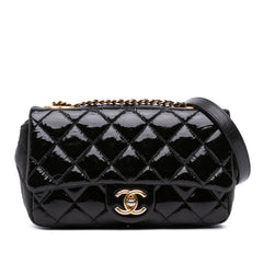 Paris-Salzburg Small Patent and Goatskin CC Eyelet Flap