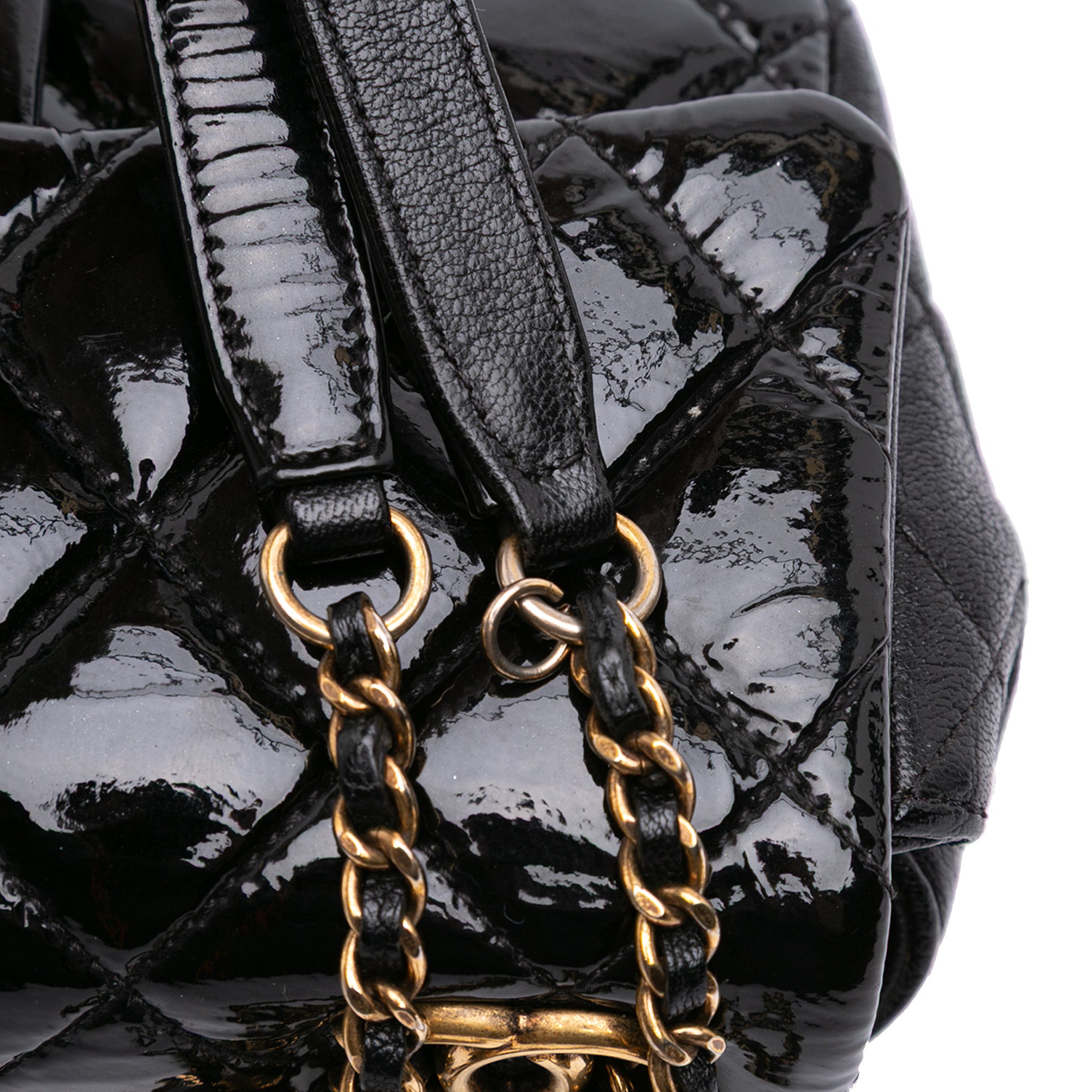 Paris-Salzburg Small Patent and Goatskin CC Eyelet Flap