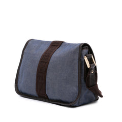 Zucca Trimmed Denim Buckle Flap Bag