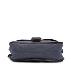 Zucca Trimmed Denim Buckle Flap Bag
