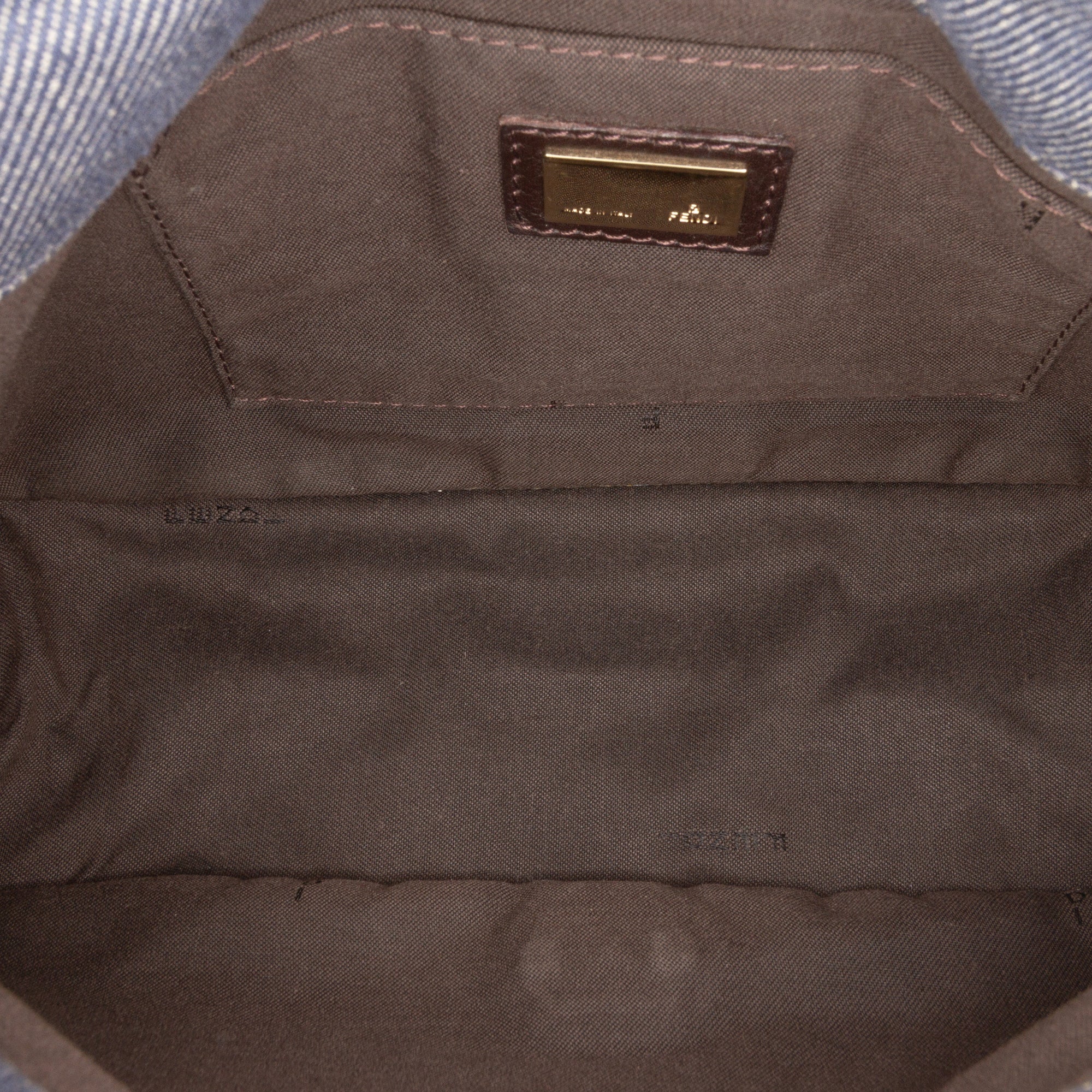 Zucca Trimmed Denim Buckle Flap Bag