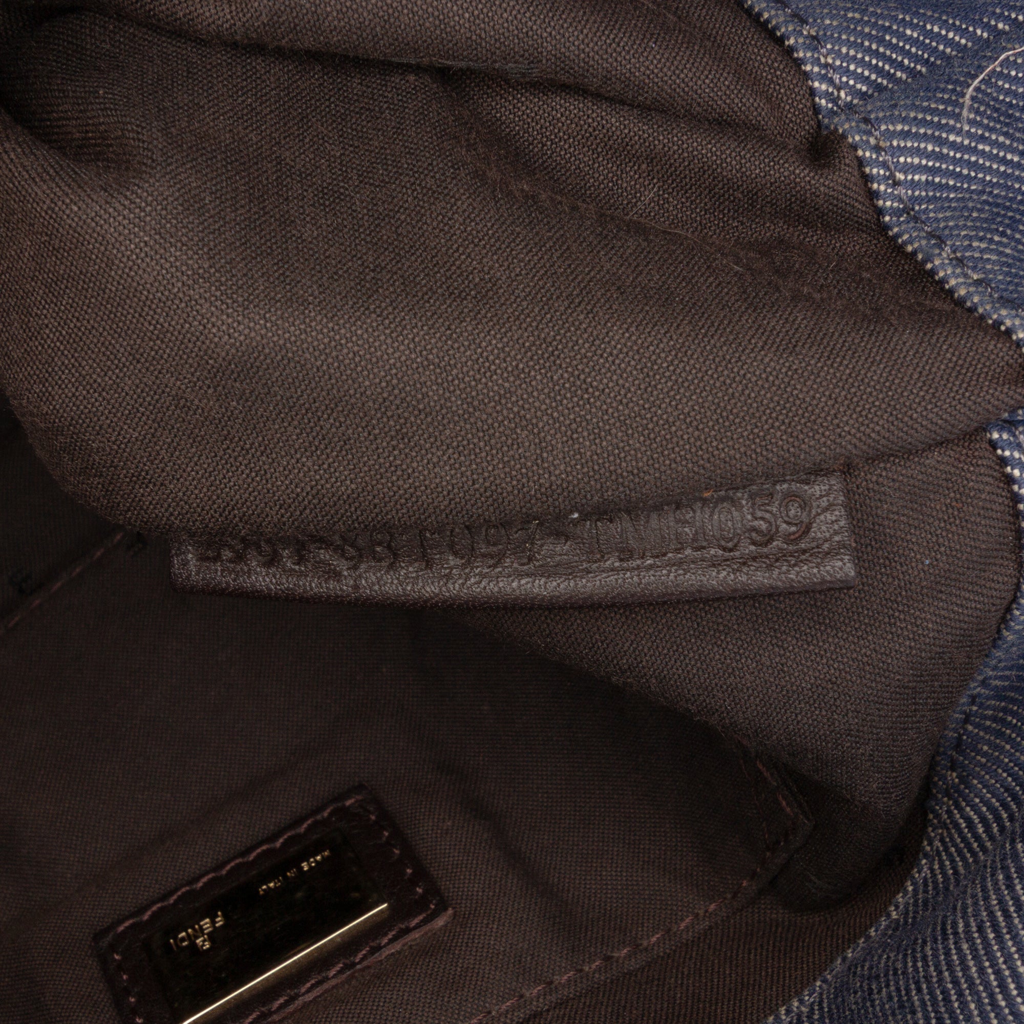 Zucca Trimmed Denim Buckle Flap Bag