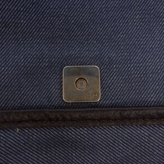 Zucca Trimmed Denim Buckle Flap Bag