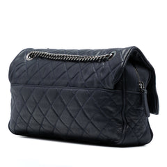 Large Quilted Iridescent Calfskin Shiva Flap