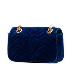 Mini GG Marmont Matelasse Velvet Flap Crossbody