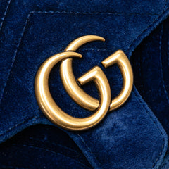 Mini GG Marmont Matelasse Velvet Flap Crossbody
