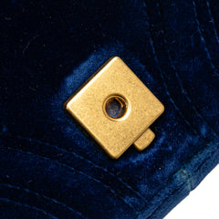 Mini GG Marmont Matelasse Velvet Flap Crossbody