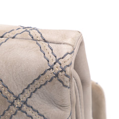 Jumbo Quilted Calfskin Triple Stitched Flap