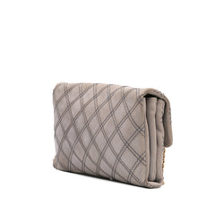 Jumbo Quilted Calfskin Triple Stitched Flap