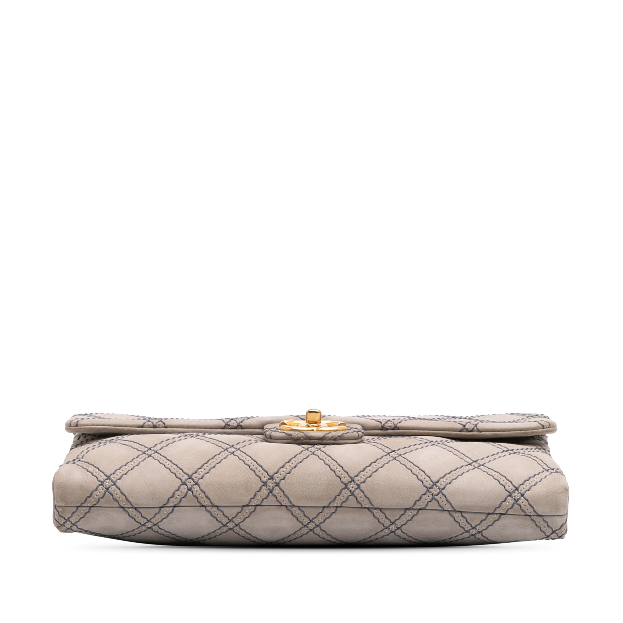 Jumbo Quilted Calfskin Triple Stitched Flap