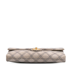 Jumbo Quilted Calfskin Triple Stitched Flap