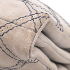 Jumbo Quilted Calfskin Triple Stitched Flap