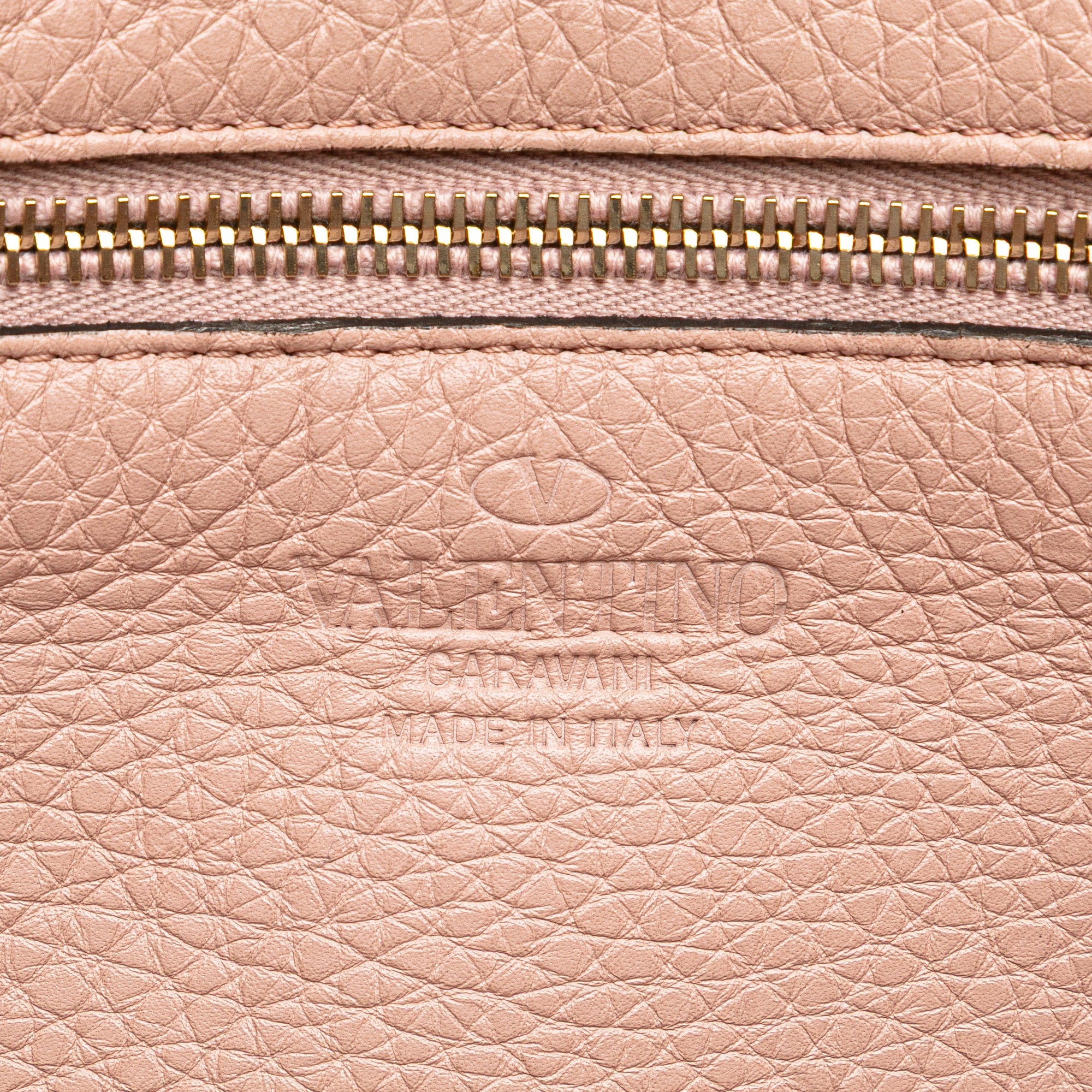 Small Grained Calfskin Rockstud Trapeze Satchel