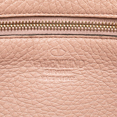 Small Grained Calfskin Rockstud Trapeze Satchel