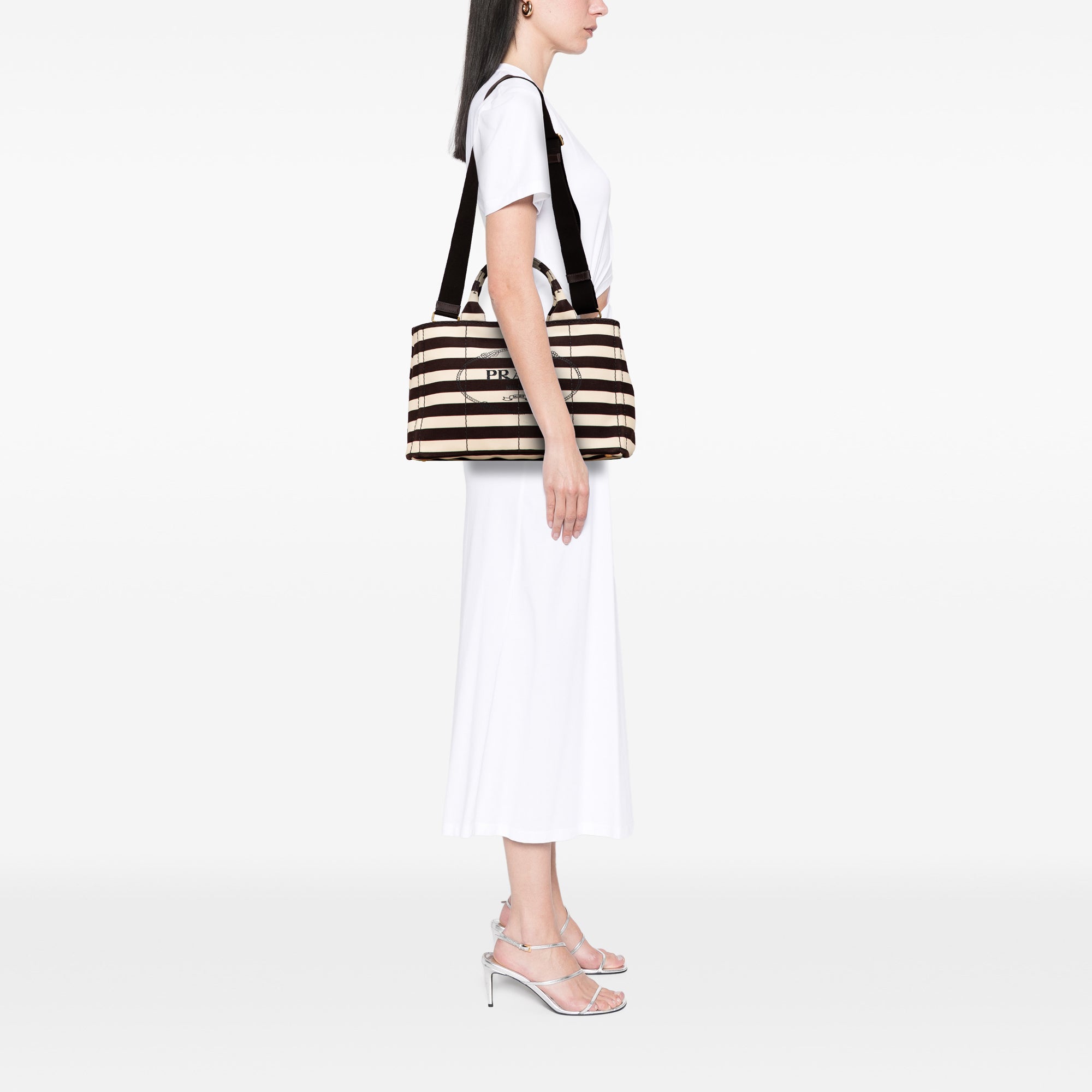 Canvas Canapa Righe Striped Satchel