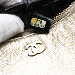 Medium Bicolor Caviar and Iridescent Calfskin O Case Clutch