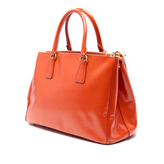 Medium Saffiano Vernice Galleria Double Zip Satchel