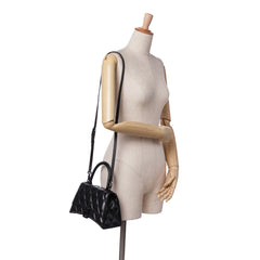 Small Quilted Leather Hourglass Top Handle Bag