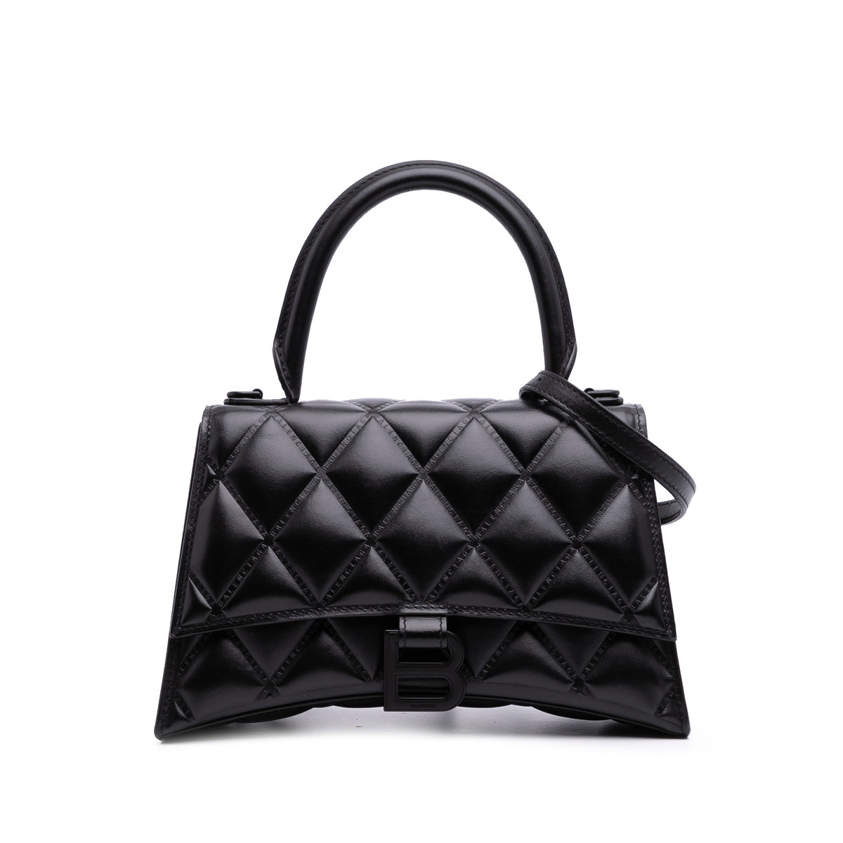 Small Quilted Leather Hourglass Top Handle Bag