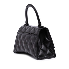 Small Quilted Leather Hourglass Top Handle Bag