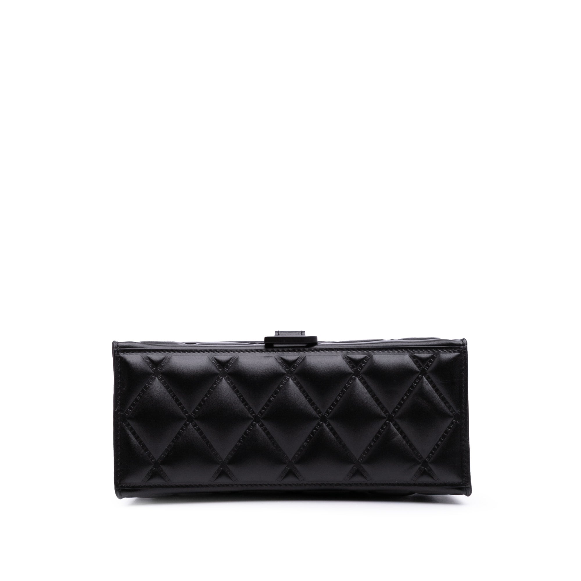 Small Quilted Leather Hourglass Top Handle Bag