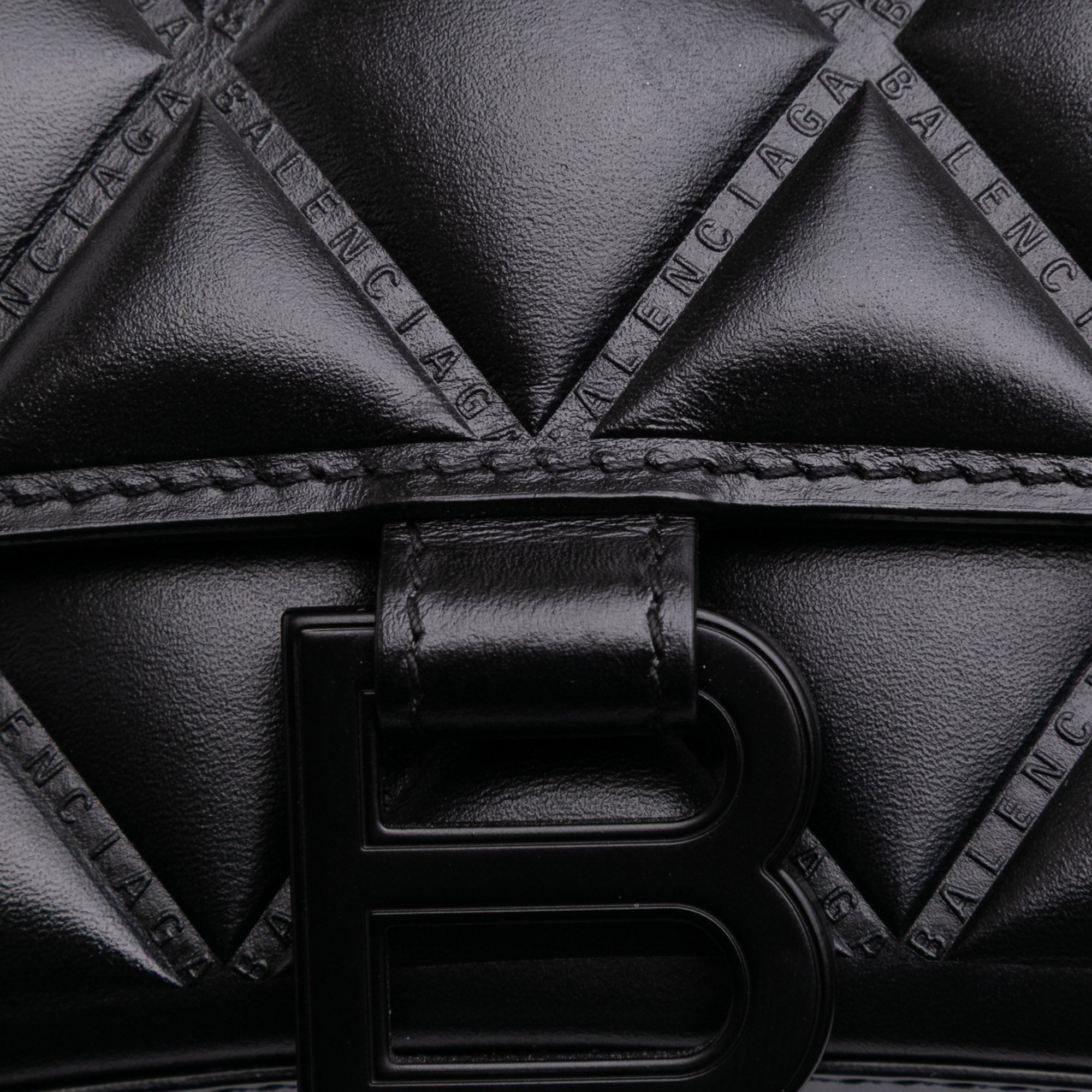 Small Quilted Leather Hourglass Top Handle Bag