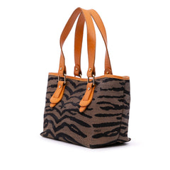 Zebra Print Canvas Handbag
