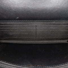 CC Quilted Crackled Patent Pearl Strap Wallet On Chain