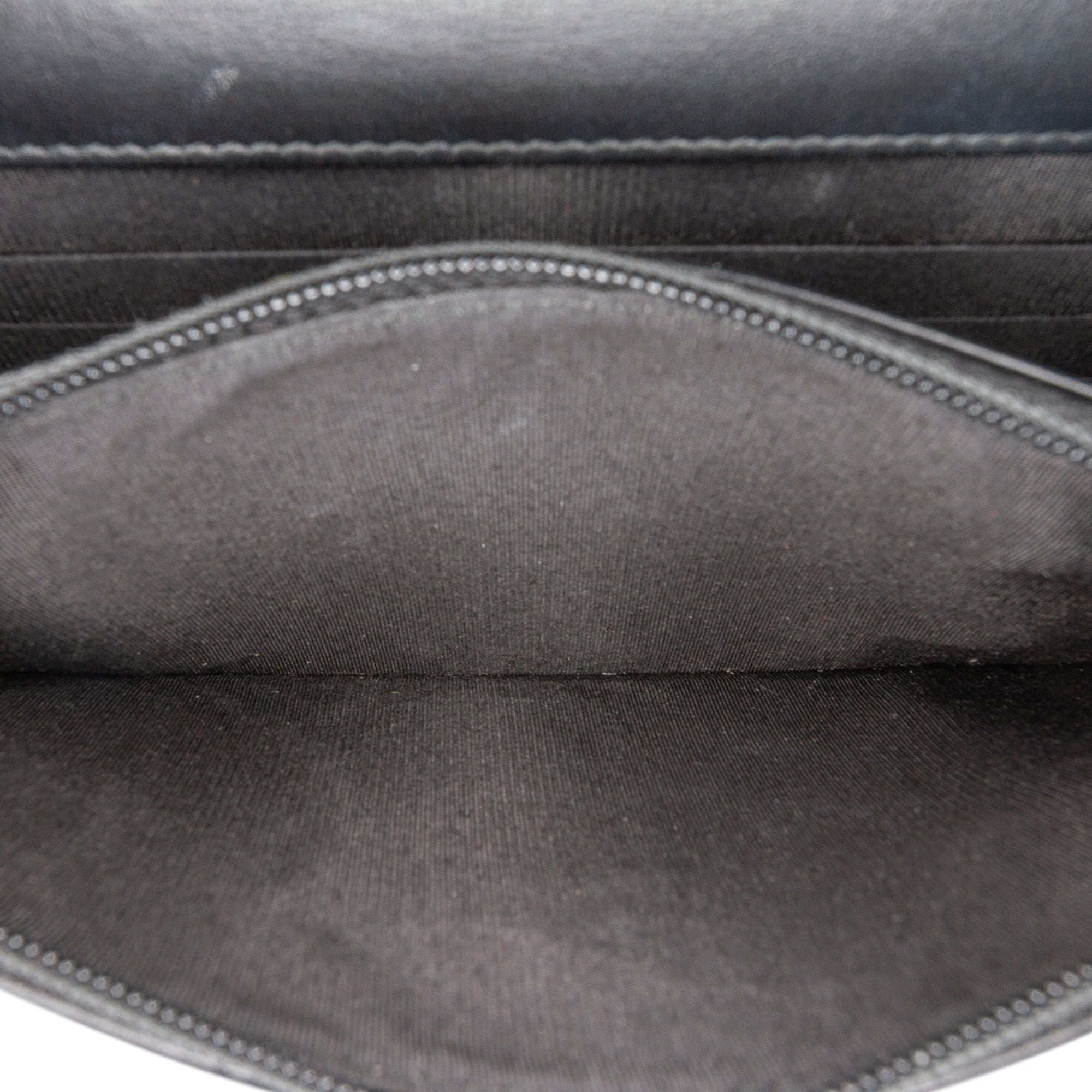 CC Quilted Crackled Patent Pearl Strap Wallet On Chain