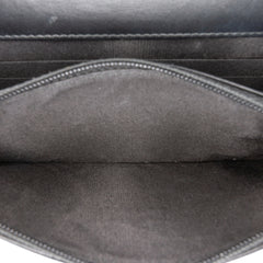 CC Quilted Crackled Patent Pearl Strap Wallet On Chain