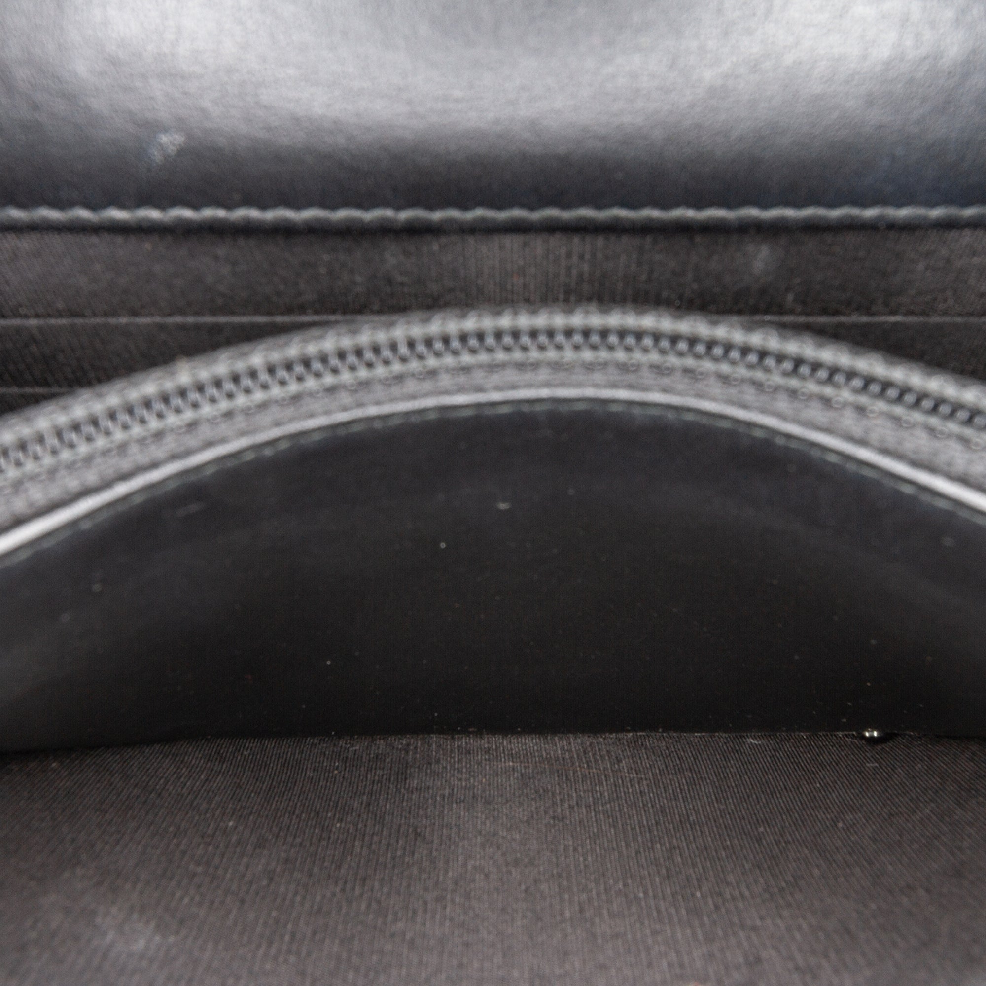 CC Quilted Crackled Patent Pearl Strap Wallet On Chain