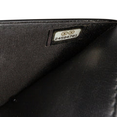 CC Quilted Crackled Patent Pearl Strap Wallet On Chain