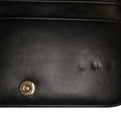 CC Quilted Crackled Patent Pearl Strap Wallet On Chain