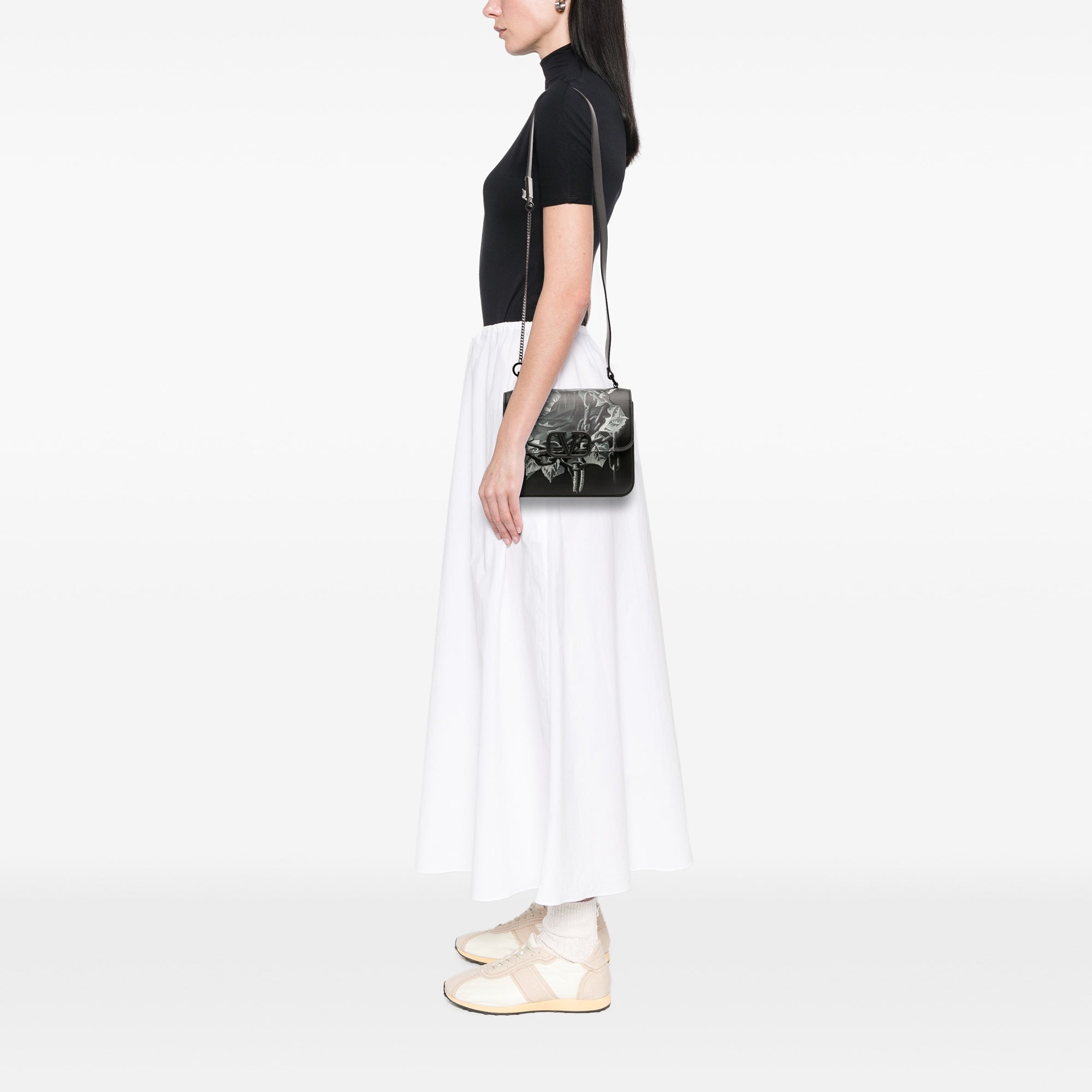Undercover Smooth Calfskin Rose Print VSling Crossbody