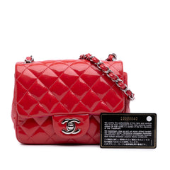 Mini Square Classic Patent Single Flap