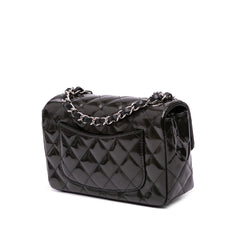 Mini Rectangular Classic Striped Patent Single Flap