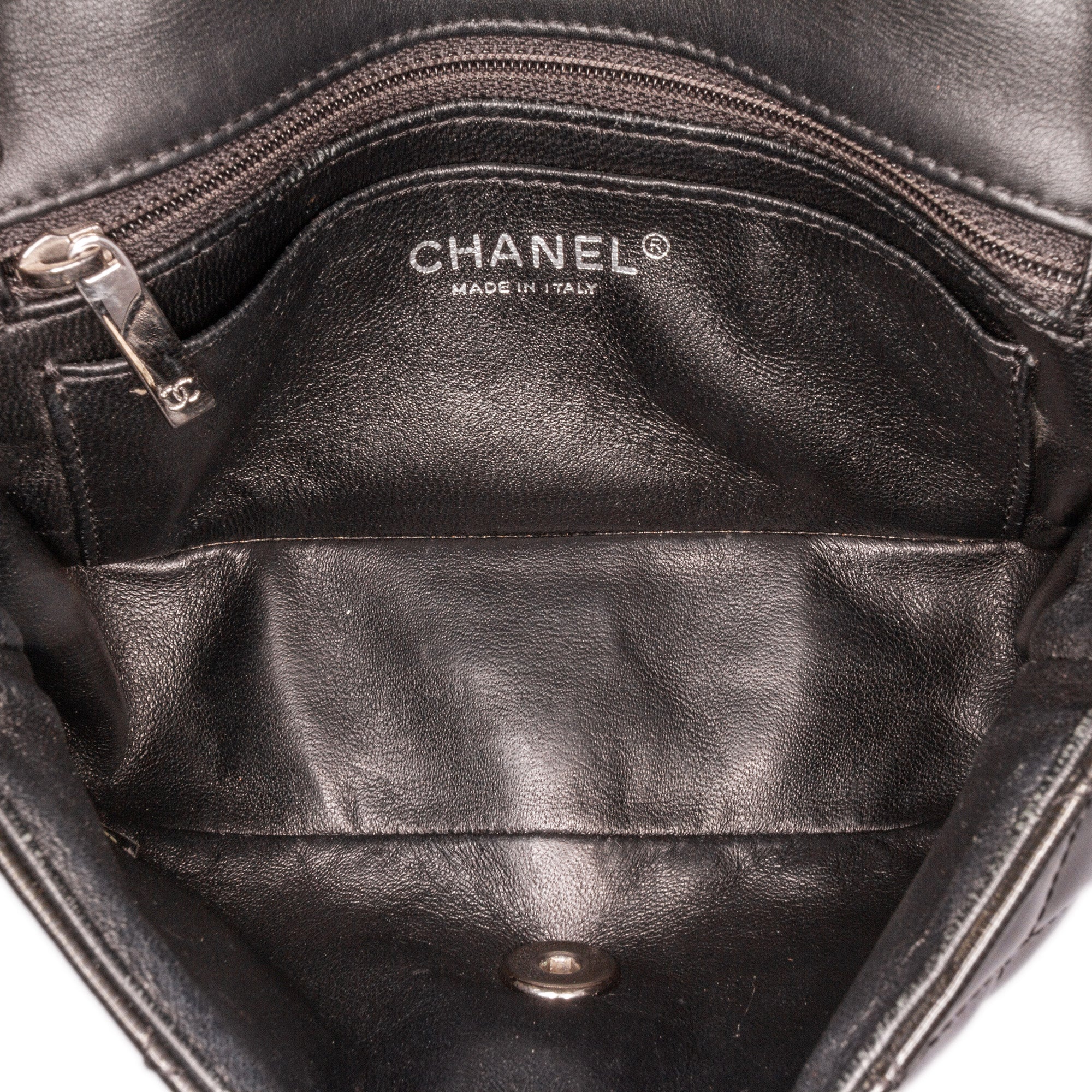 Mini Rectangular Classic Striped Patent Single Flap