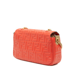 Zucca Embossed Leather Chain Midi Baguette