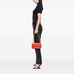 Zucca Embossed Leather Chain Midi Baguette