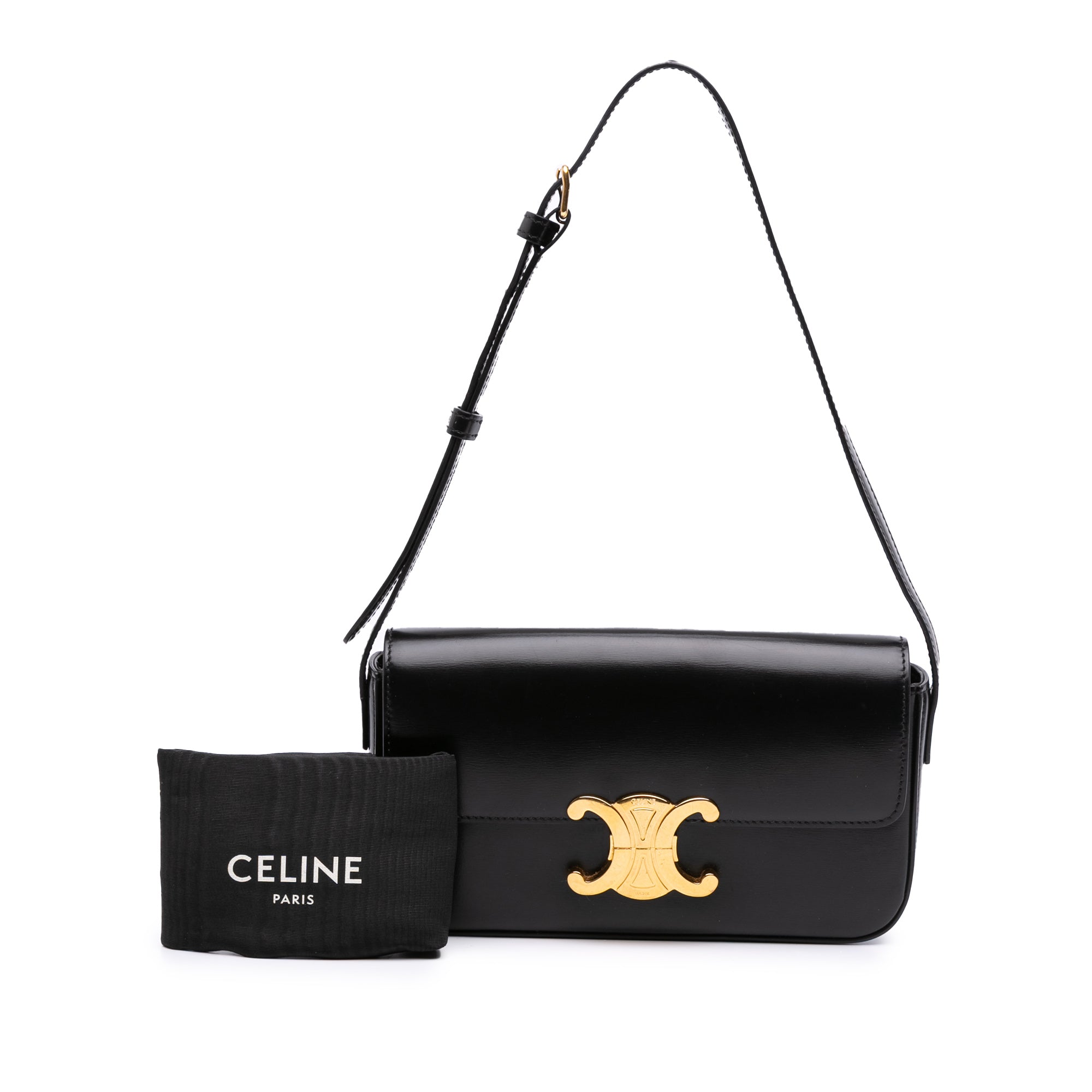 Shiny Calfskin Claude Shoulder Bag