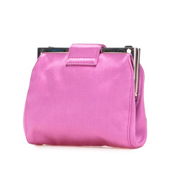 Satin Clasp Clutch on Strap