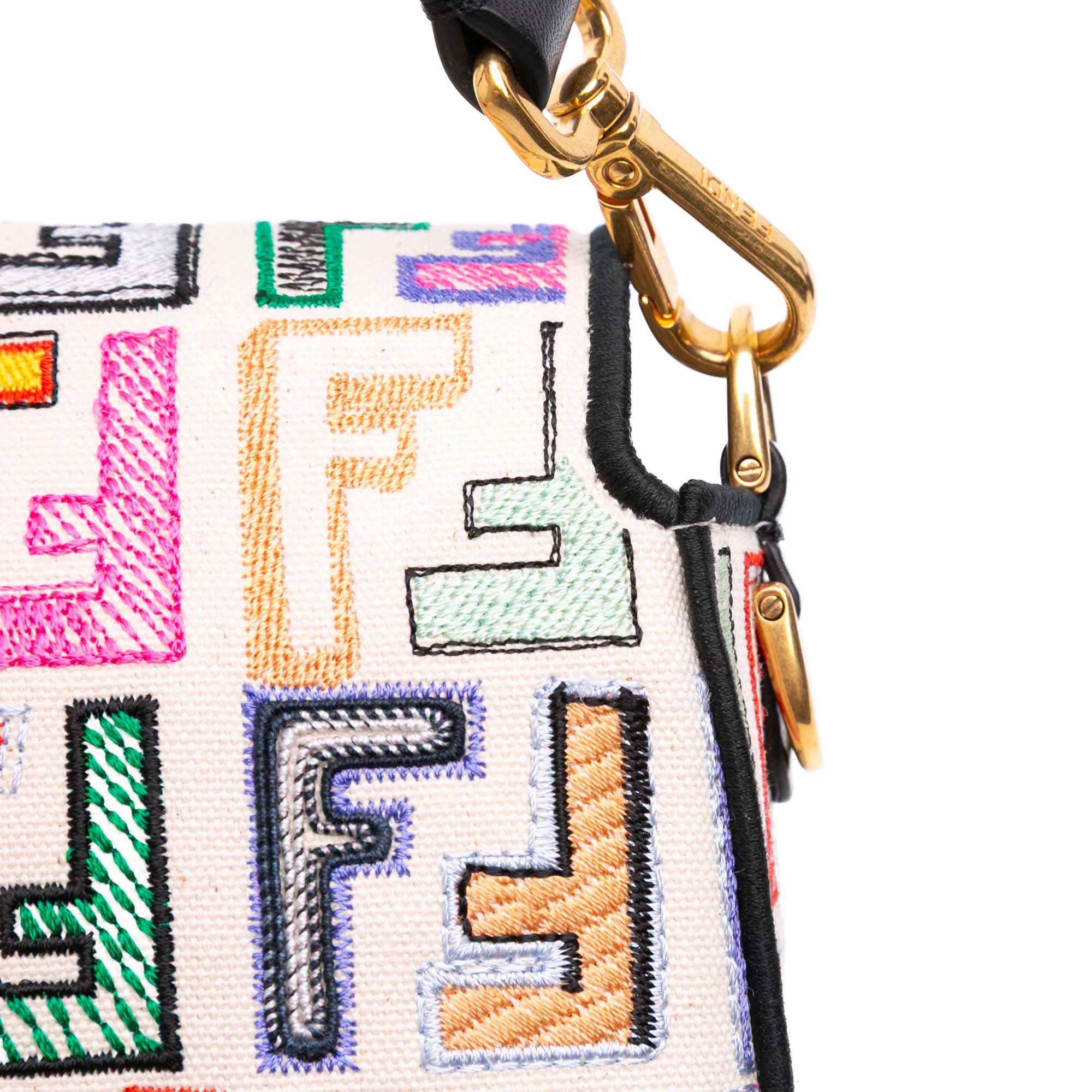 Chinese Valentines Day Zucca Embroidered Canvas Baguette Satchel