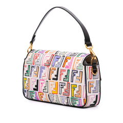 Chinese Valentines Day Zucca Embroidered Canvas Baguette Satchel