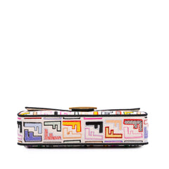 Chinese Valentines Day Zucca Embroidered Canvas Baguette Satchel