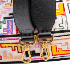 Chinese Valentines Day Zucca Embroidered Canvas Baguette Satchel