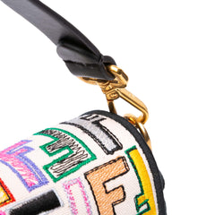 Chinese Valentines Day Zucca Embroidered Canvas Baguette Satchel