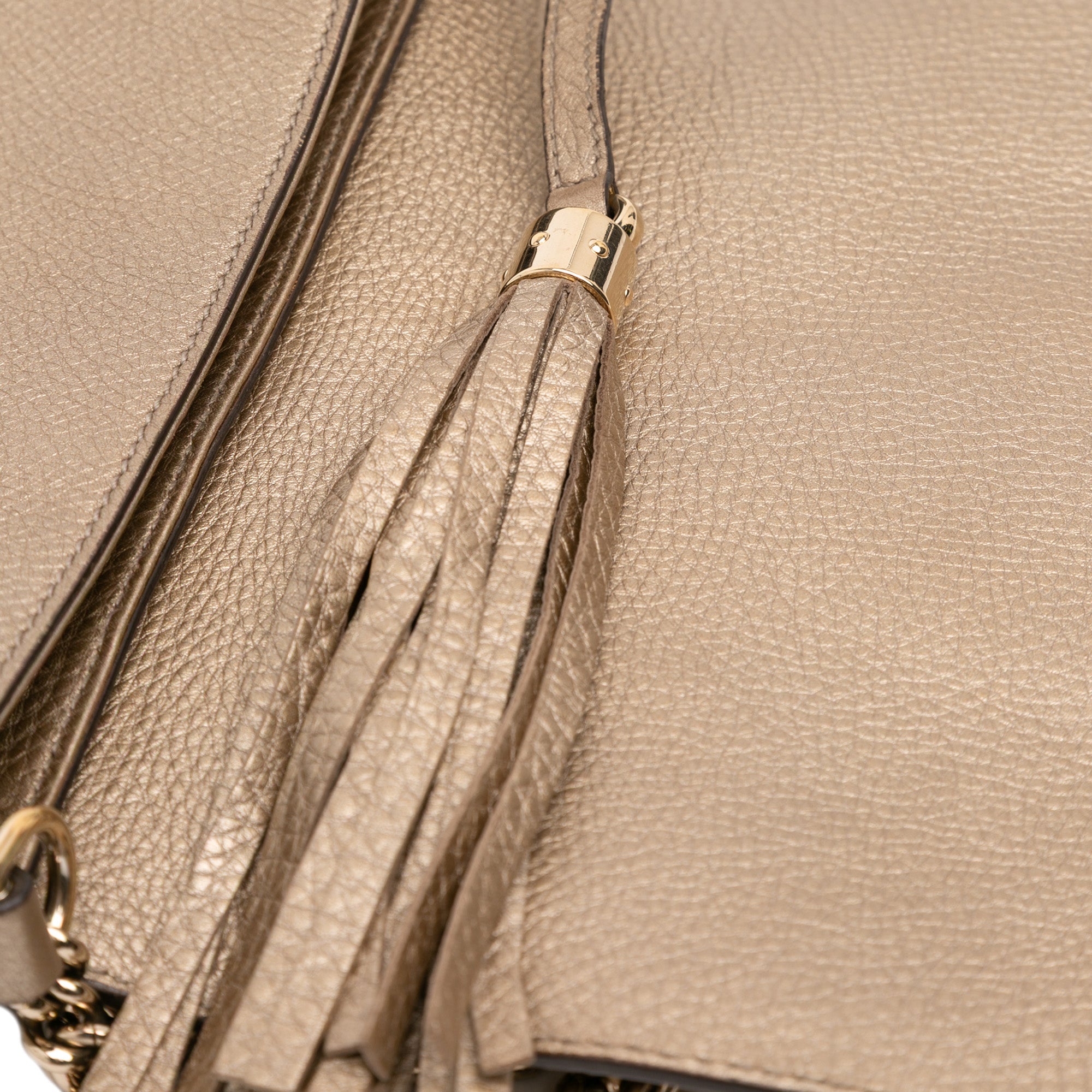 Medium Metallic Leather Soho Chain Flap Crossbody